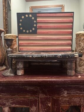 Betsy Ross look American wooden flag display 1980s/ Folk Art /Primitive